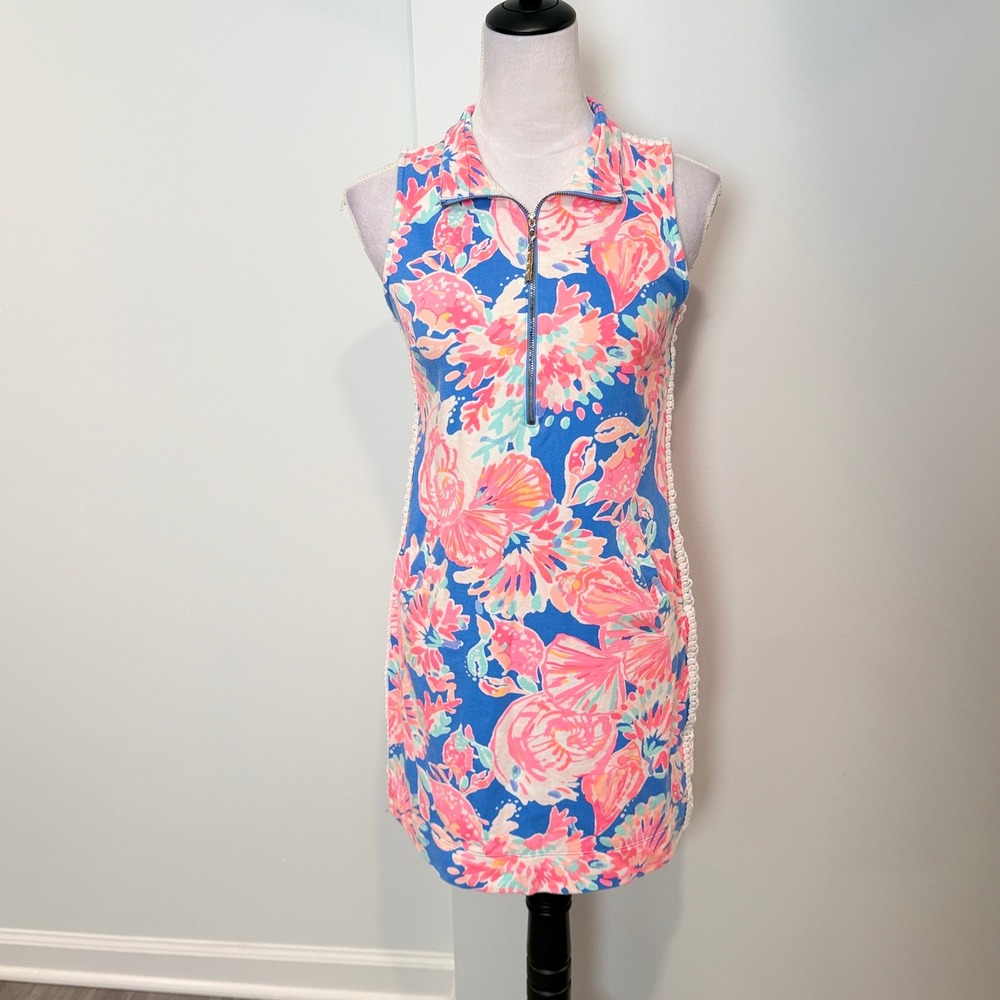 Lilly Pulitzer Skipper Sleeveless Dress Small Bay Dreamin Coastal Print Preppy